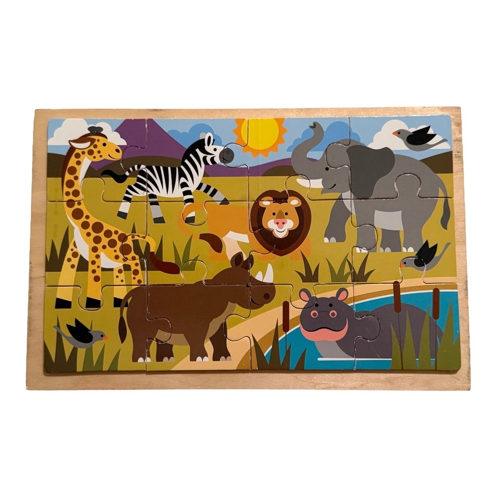 Melissa & Doug Wooden 3-Puzzle Set - Ocean, Safari, Farm Animals - Picture 4 of 6